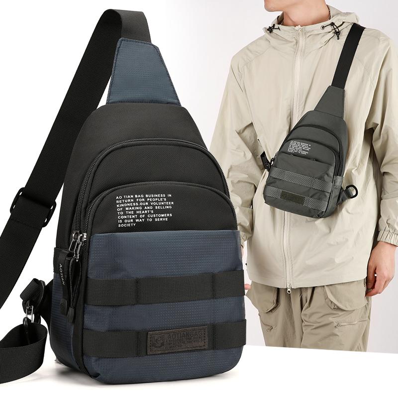 

Men s Sports Shoulder Bag Oxford Chest Bag Crossbody Bag чорний