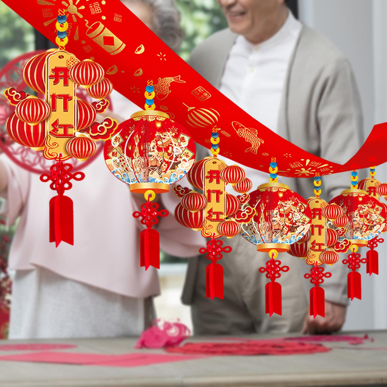 

Chinese Year Banner Garland Decoration DIY for Home Kitchen Bedroom Style J
