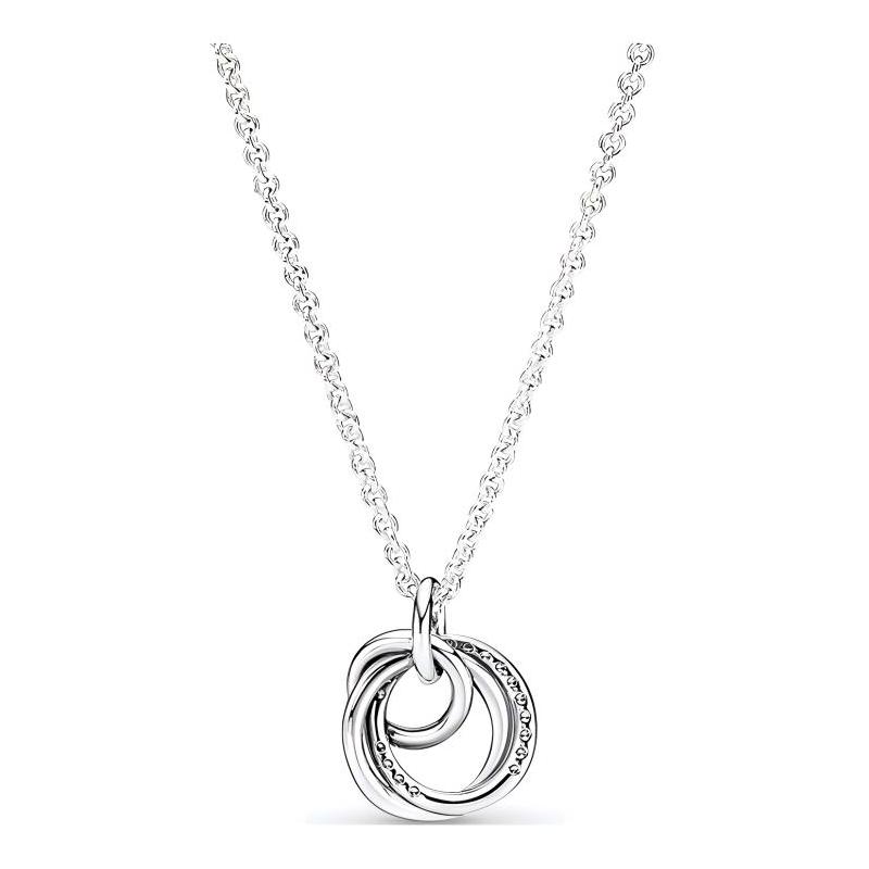 Pandora New Infinite Loop Family Eternal Pendant 925 Silver Necklace Women s Silver 391455C01 серебряный
