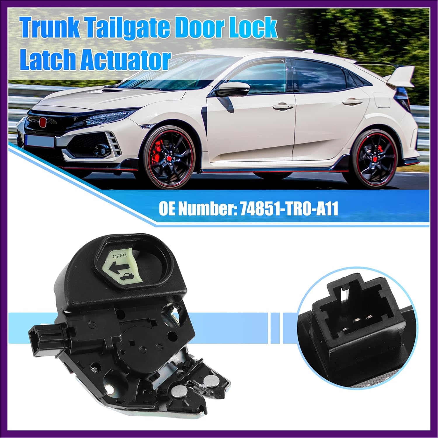Trunk Latch Lock Actuator 74851-TR0-A11 for Honda Civic 2012 Engine Tailgate Door Latch Lock Actuator Motor Premium Fit Design