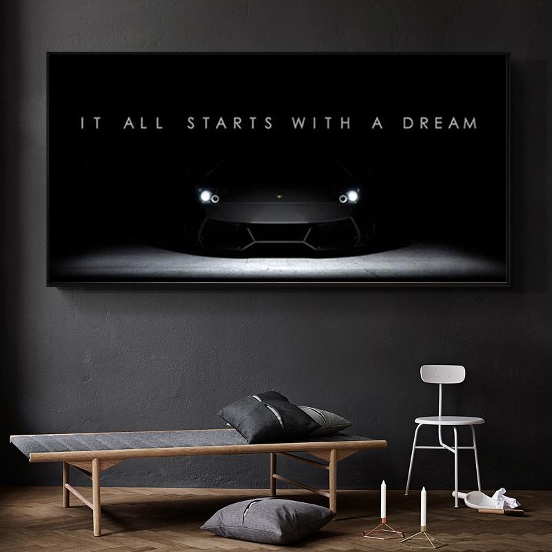 Citazione di Successo Pittura su Tela Motivazionale Stampa Poster Arte da Parete Immagine HD Auto Ispiratore Stile Nordico Decorazione per la Casa Senza Cornice