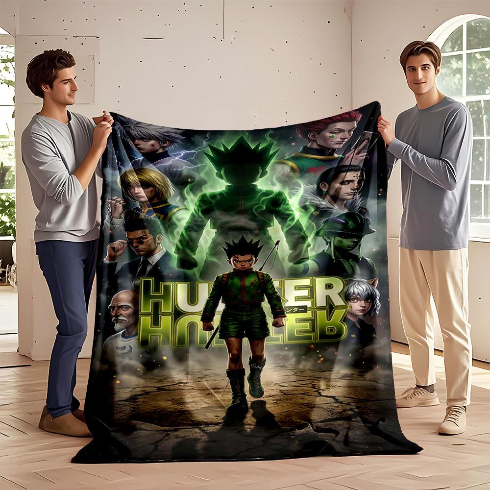 A Central Glowing Figure Surrounded by Characters with Dramatic Visuals. for All Seasons Blanket Lunch Break Throw Gift 75X95CM