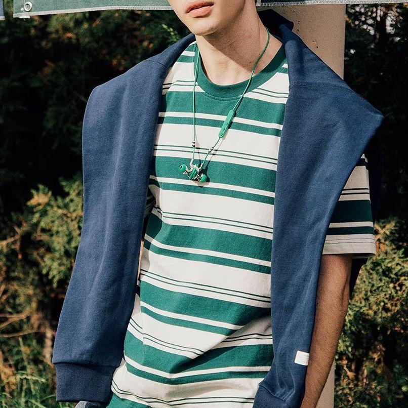 Adidas Light Sports Color-Block Casual Crew Neck Short Sleeve T-Shirt Men Tops Forest-Green IS4958