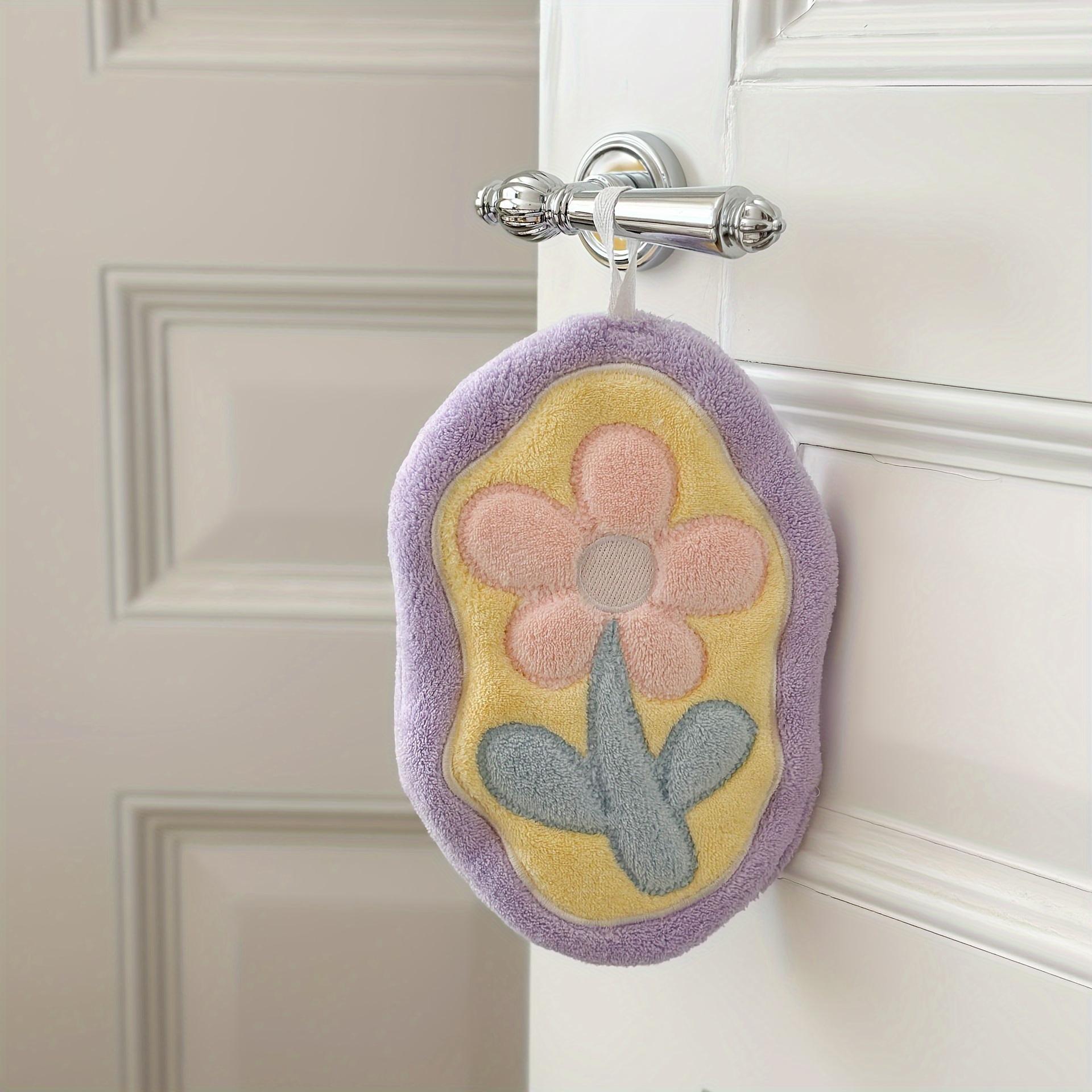 2pcs Soft & Quick-Dry Tulip Hand Towels Ultra-Absorbent Modern Floral Design For Kitchen & Bathroom Purple Flower*2pcs