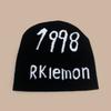 Autumn And Winter Simple Jacquard 1998 Letter Knitted Hat For Men And Women Warm Casual Cold Hat Pullover Hat