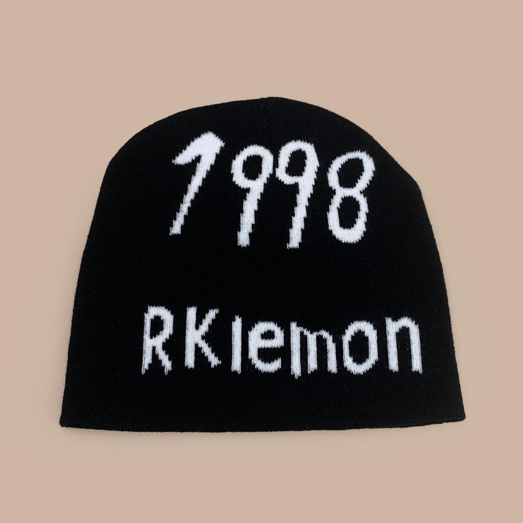 Autumn And Winter Simple Jacquard 1998 Letter Knitted Hat For Men And Women Warm Casual Cold Hat Pullover Hat