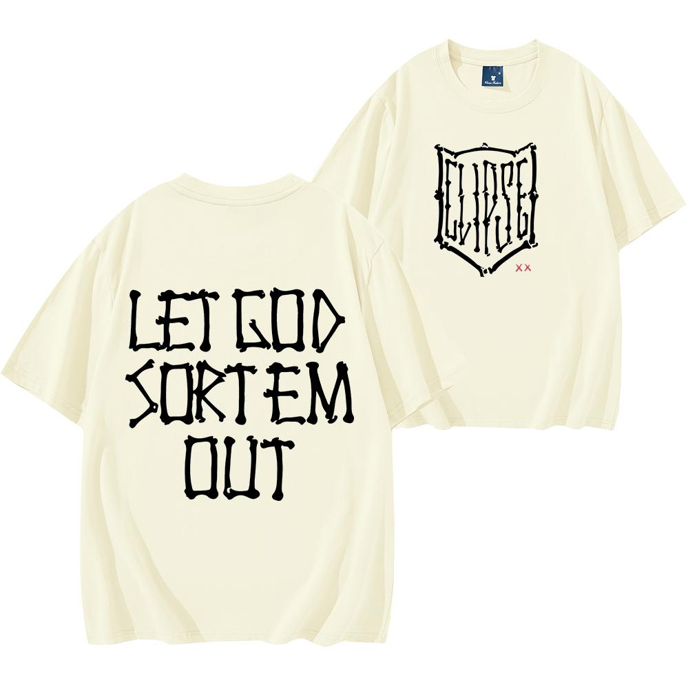 Clipse Shirt Let God Sort Em Out T-shirt Men Casual Shirt New Album Let God Sort Em Out Shirt Streewear Hip Hop Tops Y2K Clothes
