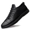 New Genuine Leather Thick-soled Sneakers Versatile Vulcanized Shoes Minimalist Shoes Comfy Mens Casual Leather Board Shoes