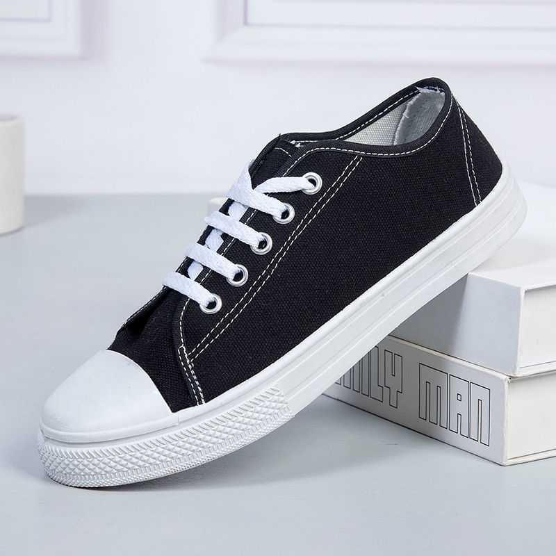 Sommer Neue Canvas Schuhe Herren Low-Top Schwarze Board Schuhe Koreanische Version von Trendigen Studentenschuhen Arbeitsschuhe