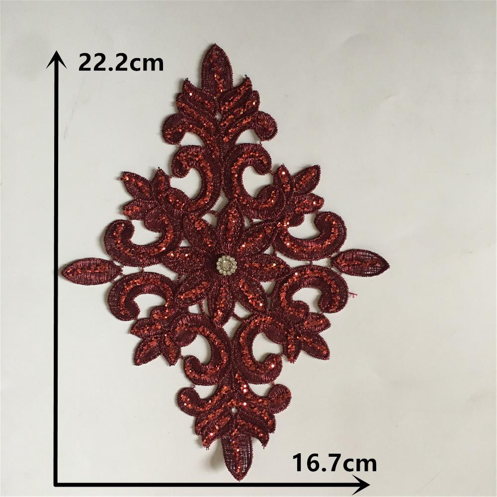 Flerfärgade Paljetter DIY Broderad Spets Strass Spetskrage Dekorativa Klädtillbehör Sybehör