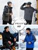 KEFITEVD Winter for Outdoor and Navy Size Men's Jacket, Fleece-Lined Windbreaker, Warm, Water-Repellent, Activities, Motorcycle, Skiing, Camping,