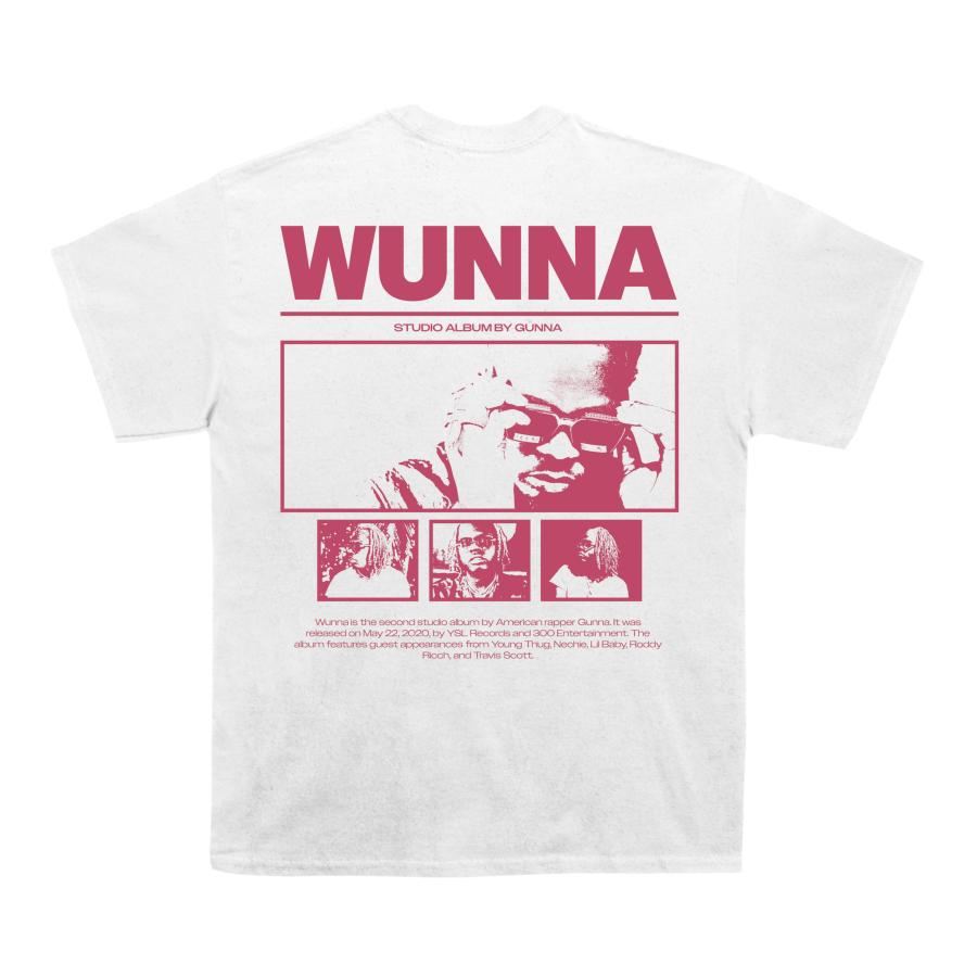 Gunna Unisex Cotton TShirt Streetwear Casual Hip Hop Red White S