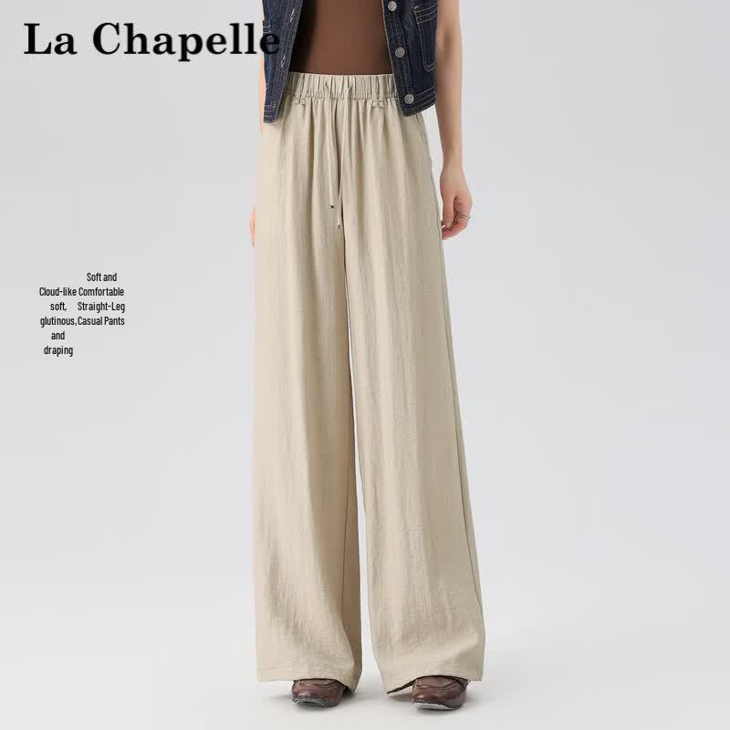 La Chapelle Women's Linen Blend High-Waisted Wide-Leg Pants