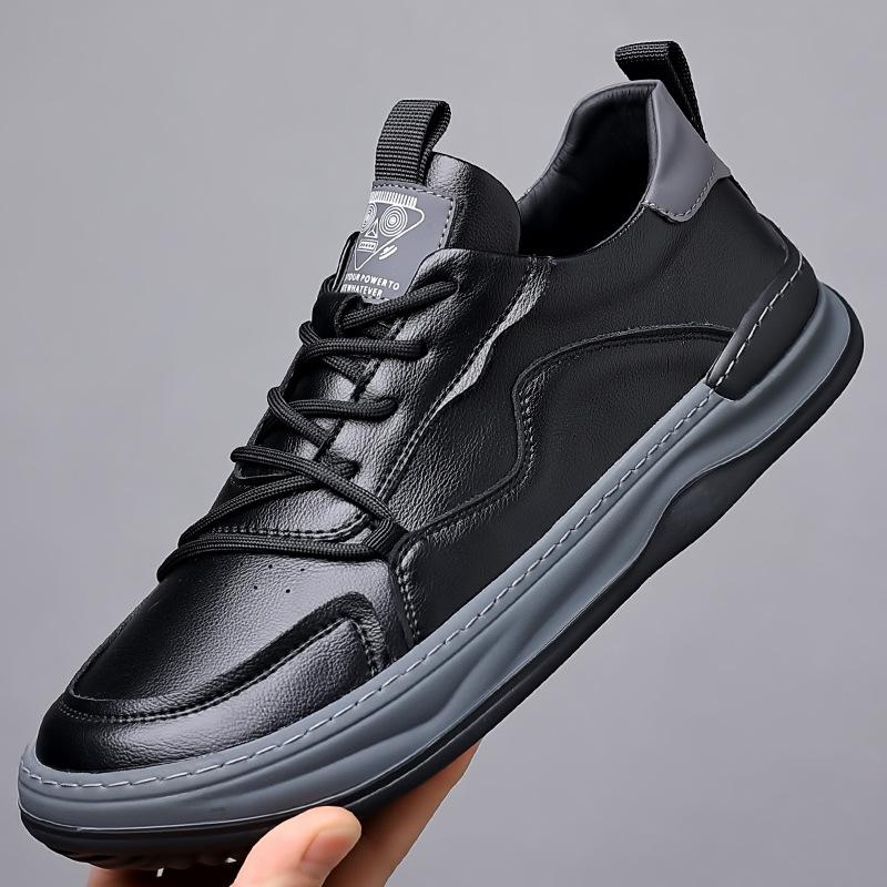 Soft Leather Men's Shoes 2025 Summer New Hollow Holes Breathable Versatile Lightweight Trend Men's Sports and Leisure Sandals