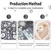 DIY Pearl Embroidery Diamond Painting Kit Majestic Lion Sparkling Beads Art Craft Handmade Decoration Gift for Home