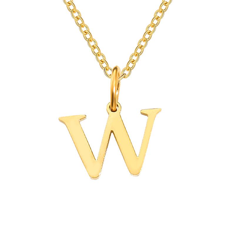 Elegante Collar con Colgante de 26 Letras para Mujer - Diseño Único Cadena para Clavícula de Acero de Titanio