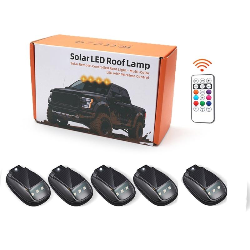 Universal Solar Powered LED Warning Strobe Light with Multiple Flash Modes ABS for SUV Pickup Truck & Off Road Vehicles