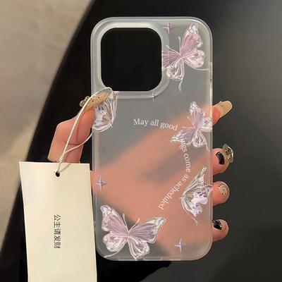 Mobile Phone Cases for iPhone 11 13 15 Pro Max 12 14 Pro Max Case iPhone 16 15 Plus 13 Pro 12 Frosted Texture Painted Cartoon Flowers