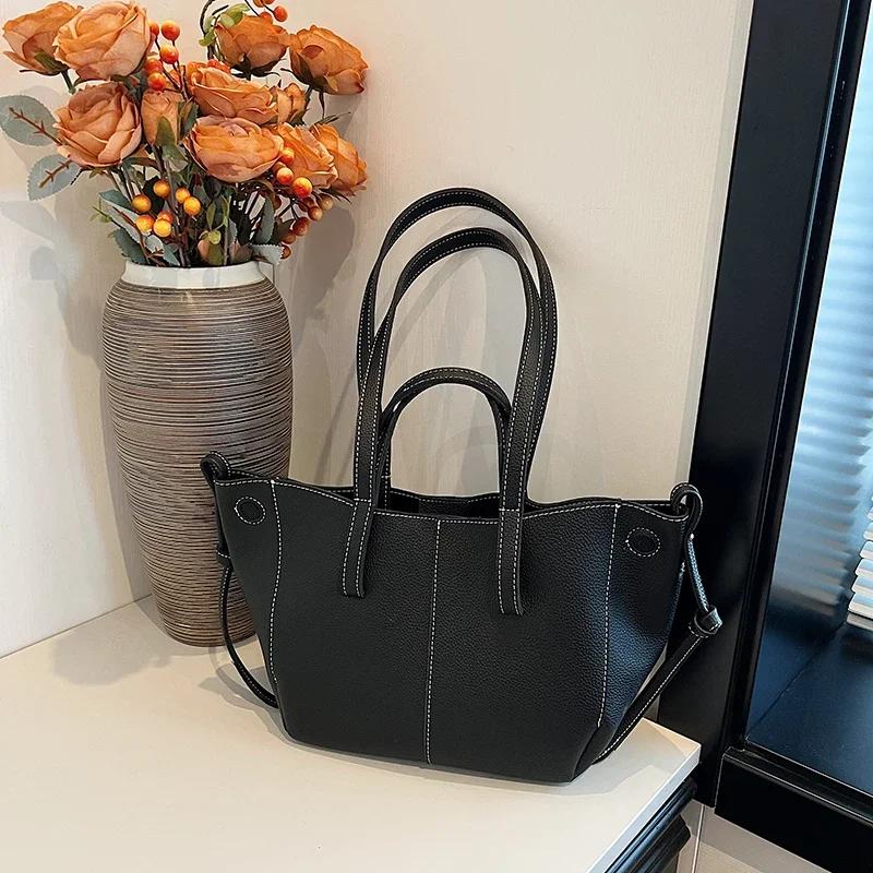 

Осенняя винтажная мягкая сумка-тоут из искусственной кожи для женщин, роскошная дизайнерская сумка большой вместимости с верхней ручкой, сумка-хобо для покупок, женская сумка через плечо