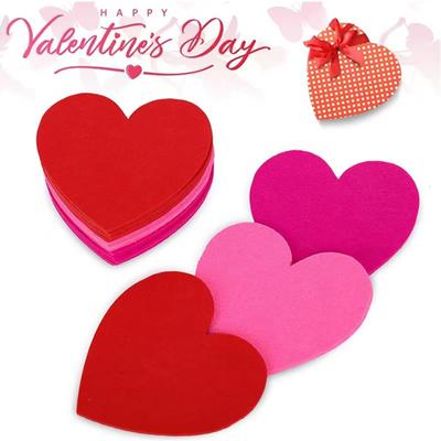 6 Pièces Sous-Verres en Feutre Saint-Valentin Rouge Rose Cœur d'Amour Sous-Verres pour Boissons pour Saint-Valentin Anniversaire Mariage Fiançailles Décoration de Table