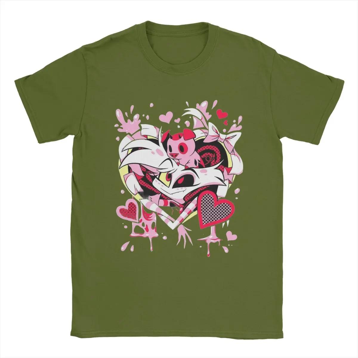 

Мужские футболки Hazbins Hotels Angel Dust Новинка 100% хлопок Футболки с коротким рукавом Футболки с круглым вырезом Топы большого размера 4XL