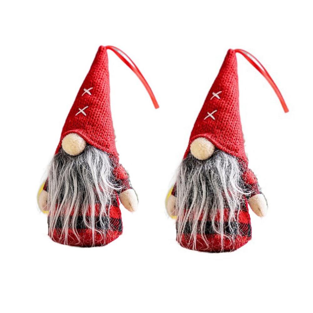 2 Pcs DIY Plush Gnomes Small Gnomes Figurine Nordic Christmas Faceless Rudolph  Xmas Decor