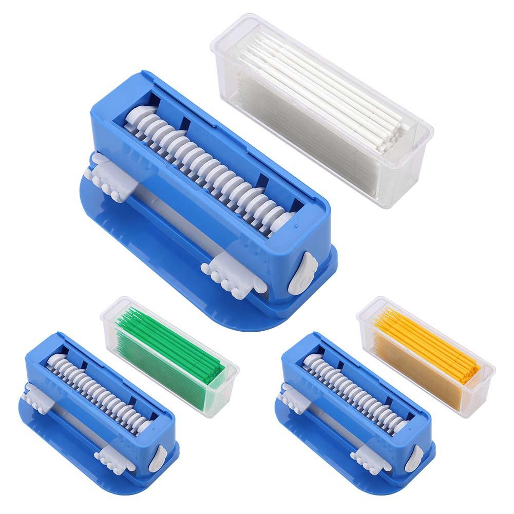 3 Colors Dental Disposable Micro Applicator Tip Bendable Sticks Brush Dispenser with Box