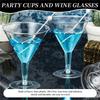 Good-Plastic Martini Glasses, Clear Wine Glasses Reusable Party Cups Dessert Cups For Cocktail Champagne Flutes Dessert