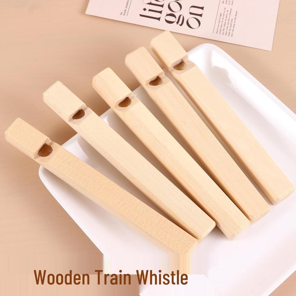 Wooden Train Whistle Recorder Flute – Kids' Educational Wind Instrument Toy