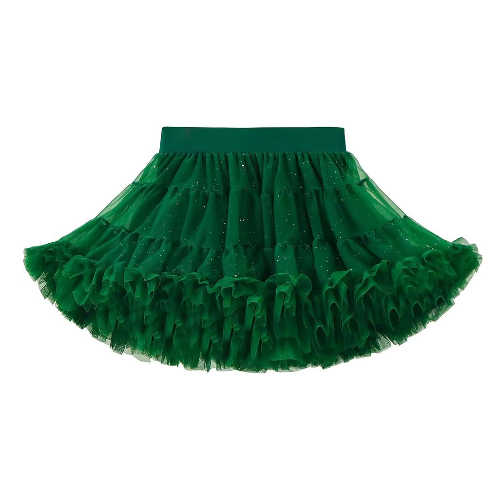 Lace Skirt Girls Fluffy Chiffon Pettiskirt Solid Colors Tutu Skirts Girl Dance Skirt Christmas Tulle Petticoat Tulle