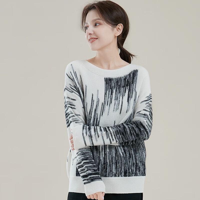 

JIUMU Женский свитер из шерстяного трикотажа с длинным рукавом One Size