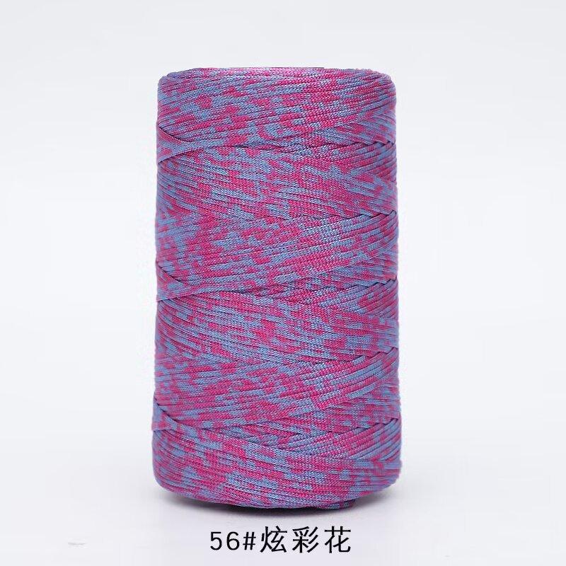 Mercerized Cotton And Linen Flat Belt Thread Light Body Ice Silk Thread Hand Crocheted Diy Hook Bag Hat Seat Cushion Hollow Thread