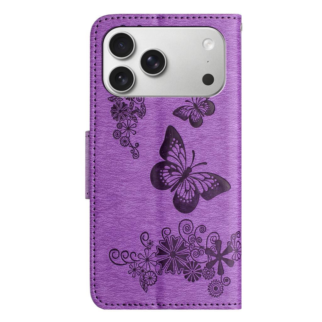 For iPhone 17 Pro Case Butterflies Flower Leather Wallet Flip Phone Cover