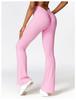 High-Waist Quick-Dry Flared Yoga Pants for Women - European & American Style, Peach Hip-Lifting 
