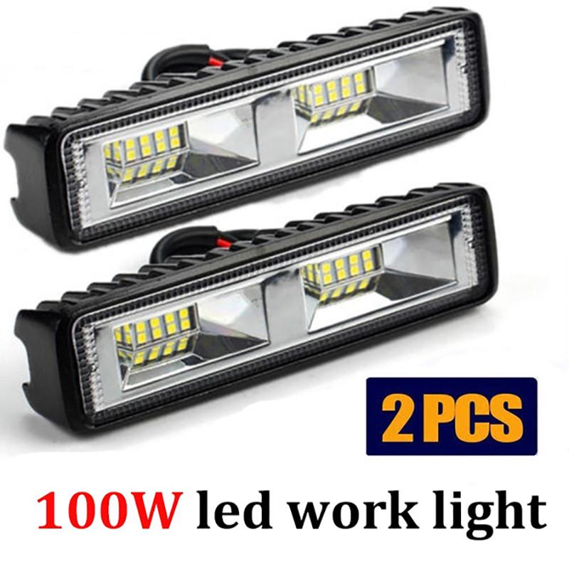 2Pcs 6Inch Led Work Light Spot Beam Bar Car Suv Offroad Driving Fog Lamps