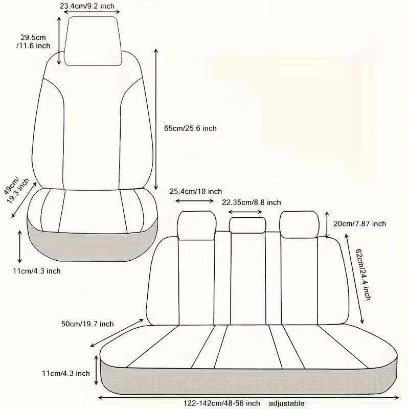 5-Seat Full Coverage Car Seat Covers with Built-in Lumbar Support -Universal for Sedans/SUVs - Durable Breathable Auto Protector