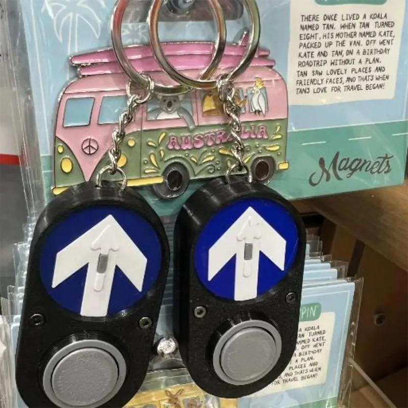 Portachiavi Pulsante Semaforo Pedonale Australiano con Suono Decorazione Creativa Regalo Portachiavi Accessorio Divertente Ciondolo da Appendere