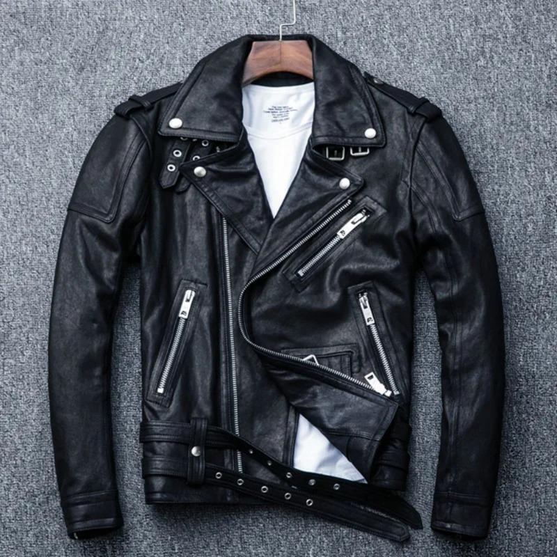 Chinese Size Soft Thick Sheepskin Genuine Leather Jacket Men Motocycle Biker Jackets Men Leather Jacket Riding Coat Winter Clothes Autumn