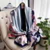 New Geometry Design Large Silk Soft Scarf Women Stylish Print Long Shawl Handkerchief Summer Sun protection Elegant Travel Wrap