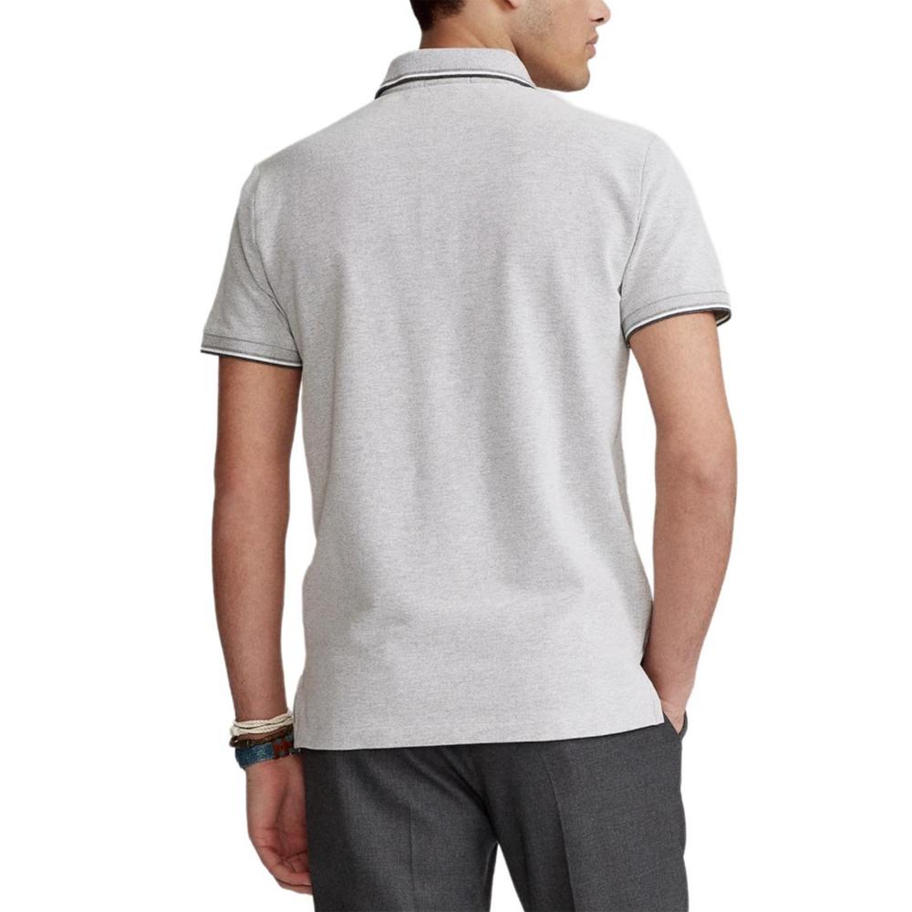 Polo Ralph Lauren Ss24 Pony Logo Embroidered Polo Shirt Men Polo Shirts Light-Gray 710837391-003