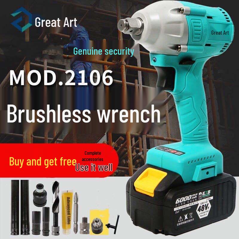 Large Brushless Impact Wrench with Lithium Battery for Scaffolding