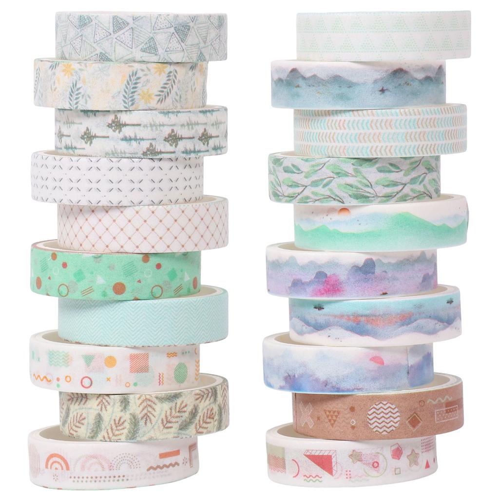 20Rolls Washi Tape Set Scrapbook Tape Masking Tape Color Rainbow Decorative Journaling DIY Scrapbooking School Office Supplies