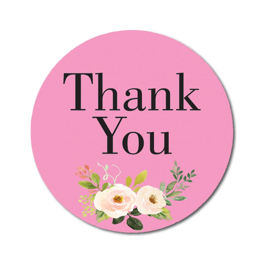 Darling Souvenir Round 1.6 Inches Peony Floral Baby Pink Thank You Stickers Wedding Gift-45