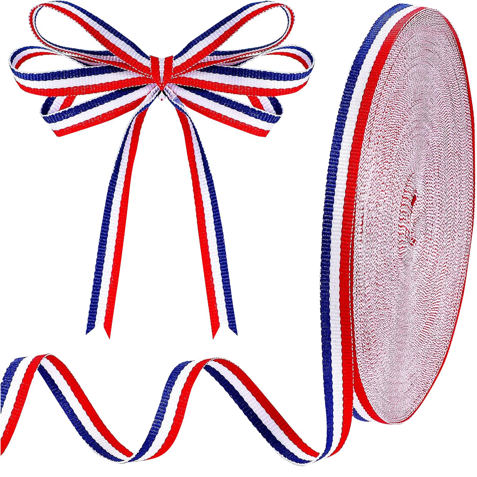 

Independence Day Red, And Blue Striped Ribbon One Size