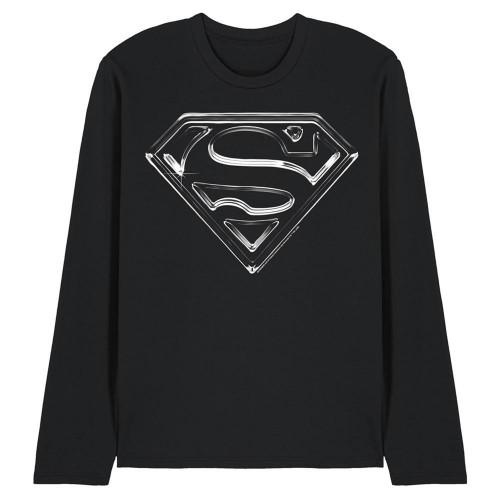 Superman Unisex Adult Logo Long-Sleeved T-Shirt