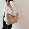 Summer Large Bag Women's Bag New Lace Bag Straw Shoulder Bag Large Capacity Hand Woven Casual Handbag