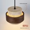 Vintage Yellow Travertine Wabi-Sabi Style Bedside Pendant Light for Bedroom, Bar, or Study