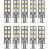 10PCS LED Lights,T10 W5W CANBUS T10 LED 12SMD 2835 Led Error Free 12V Car Light Source Wedge Led Rear Lamp Parking Light Replacement Bulbs