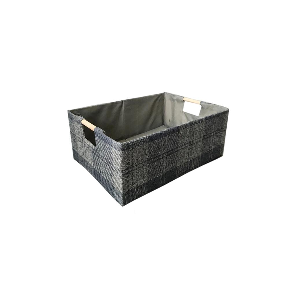 Multi Purpose Cloth Storage Basket For Home Organization With Sturdy Wooden Handles And Eco Friendly Design
