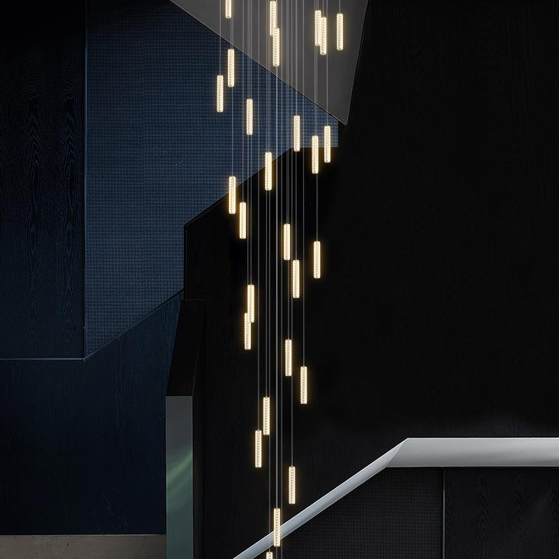 Scara candelabru lung modern minimalist vila lumina lux living living mansarda internet celebru rotativ clădire duplex